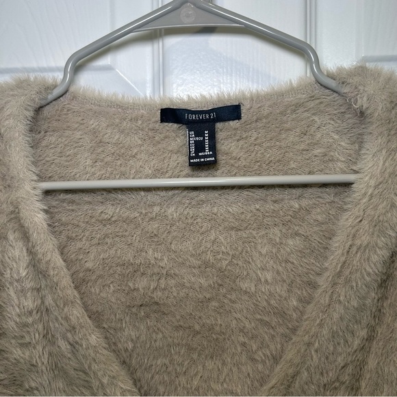 Forever 21 Faux Fur Beige Cardigan - Picture 3 of 5